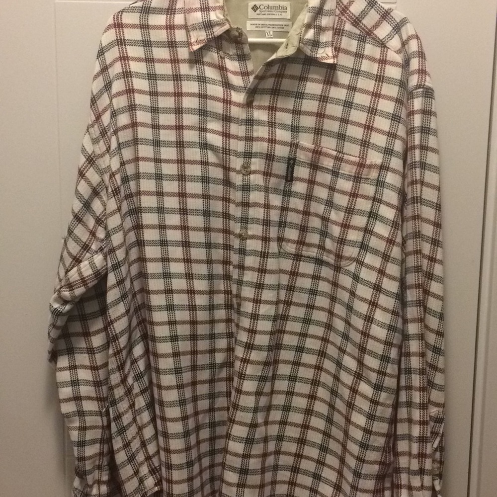 Columbia white long sleeve shirt XL